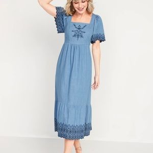New, never worn (wo tags) Chambray Midi Dress, Sz M